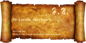 Hrivnák Norbert névjegykártya