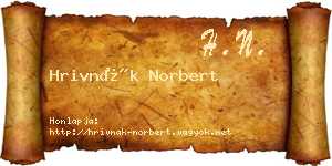 Hrivnák Norbert névjegykártya